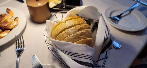 The sourdough bread is warm and delicious.