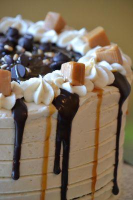 Chocolate Fudge cake with Salted Caramel buttercream frosting