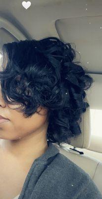 Kim smoothed out my natural hair to perfection!