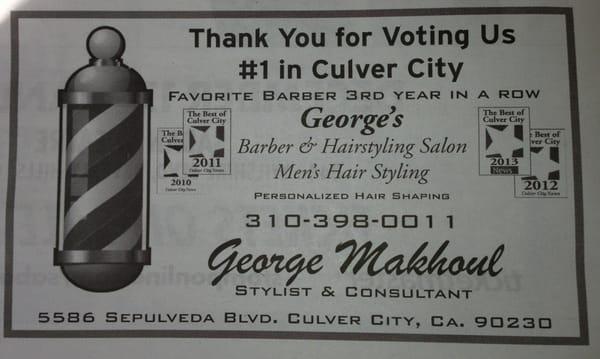 Best Barber 4 YEARS IN A ROW! Thanks!