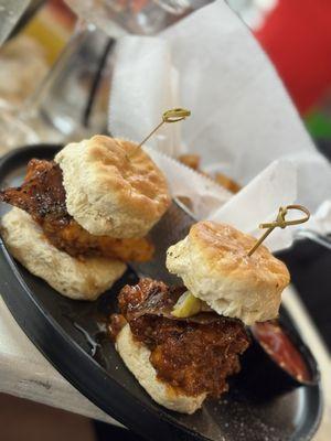 Hot honey fried chicken biscuit