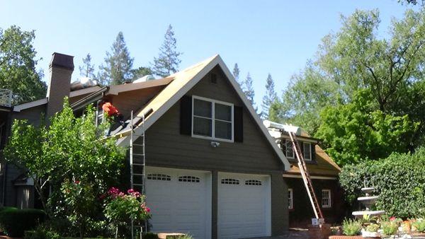 Plywood Installation - Saratoga Ca. CertainTeed Carriage House Luxury Shingles, (Colonial Slate)