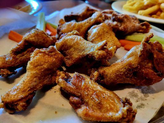 Large order of wings,  half lemon pepper,  half garlic parmesan