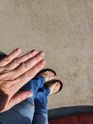 Dipped nails and pedi