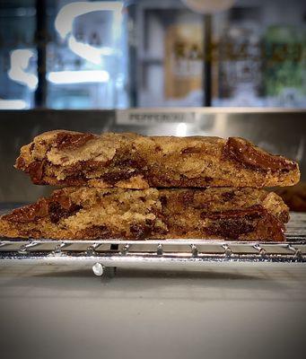 Ooey gooey Chocolate chip cookies baked everyday