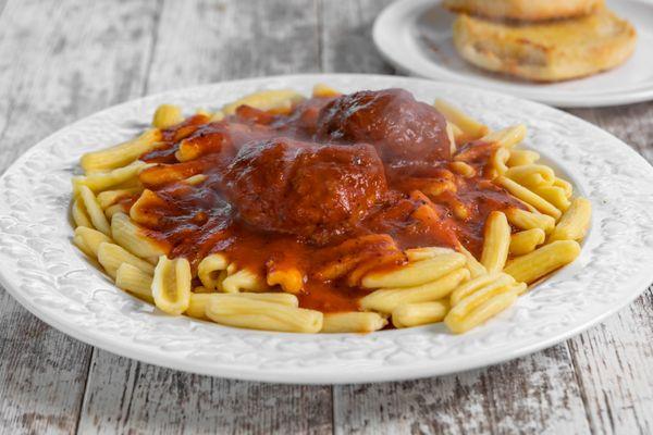 Cavatelli with Homemade Meatballs