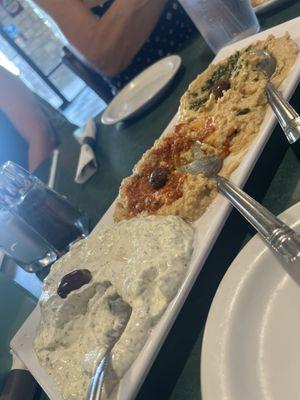 Greek dip Hummus Trio- order it! Order it now!