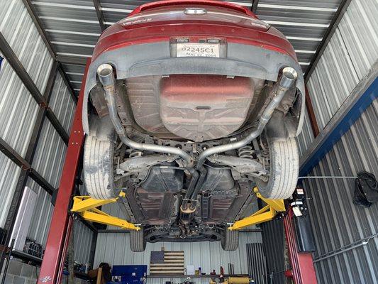 Custom catback exhaust on Taurus SHO