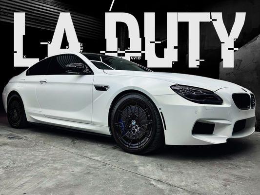 Matte White is a color that give to a car luxurious-sporty look
 M6 was tinted and wrapped