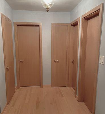 A few hallway interior doors and trim