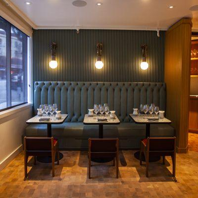 Plush banquette in the Eco Terreno Urban Tasting Room