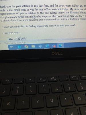 3 months of time and Michele would not follow through with the contract I signed and payment info given.  3 months of valuable time.