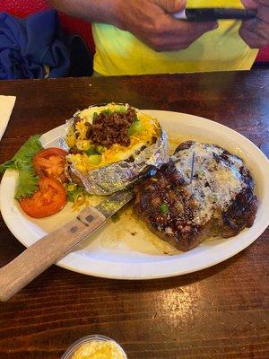 steak and baked potato