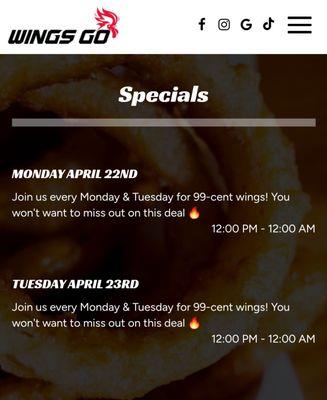 Weekly Specials. 4/2024. Verify prices on website.