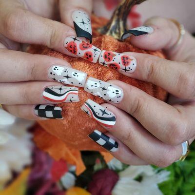 Gel X medium square With fall designs