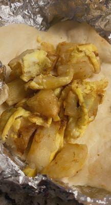 Egg and potato taco