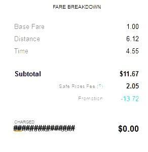 Half Orange Park Taxi rate, tip included.