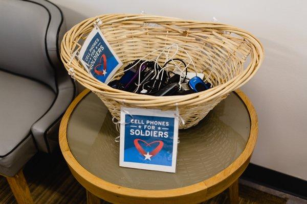 Cell Phones for Soldiers Collection Basket!