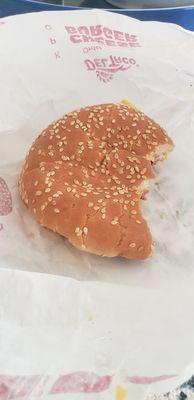 Sad looking cheeseburger