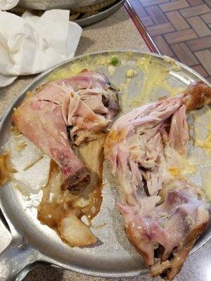 Chicken was not cooked all the way. parts still had blood.