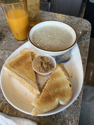 Oatmeal with cinnamon toast