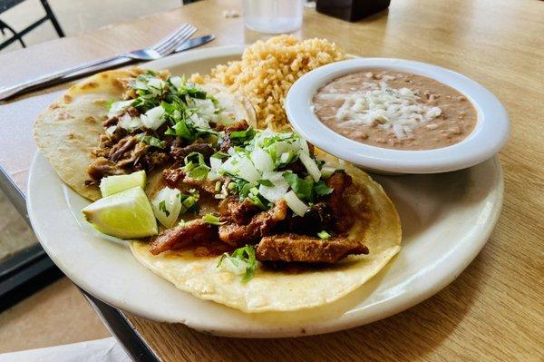 2 Item Tacos - carnitas and al pastor