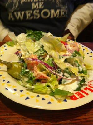 House salad with homemade ranch