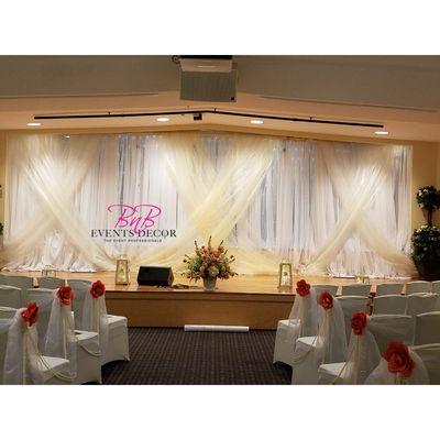 Ivory Organza Kris Kross Backdrop