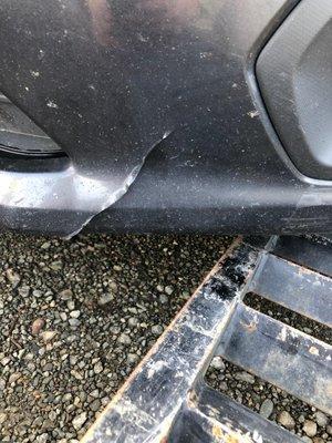 This is the vandalism caused by precision auto.