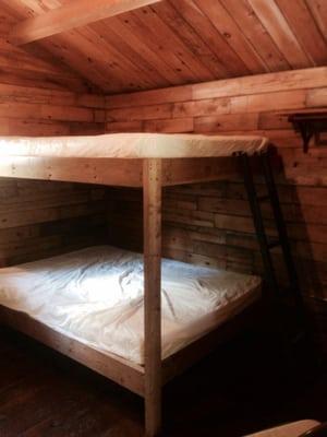 Inside the cute cabin for 4-