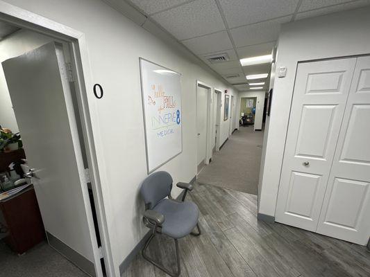 The hall to multiple treatment rooms