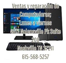 Anuncio de Ventas y reparación de Computadoras.