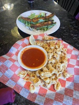 Pepper shooters and Fried Calamari