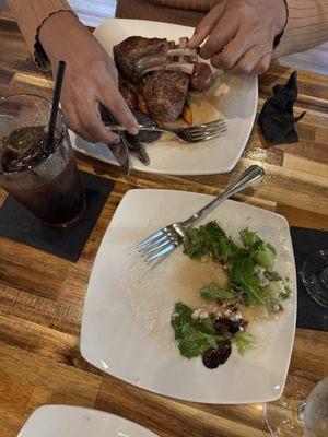 Lamb chops and Salad