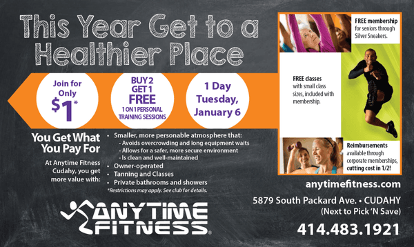 This Year, Get to a Healthier Place. Join For $1 January 6 2015.