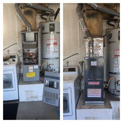 Before and after Furnace replacement in Ventura