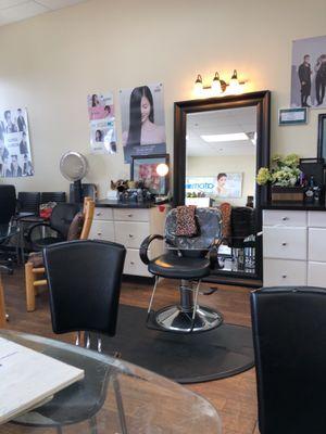 Interior. Small 4 chair salon.