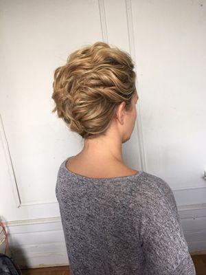 Wavy pinned updo