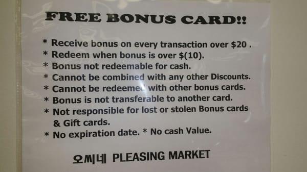 Bonus Card Rules