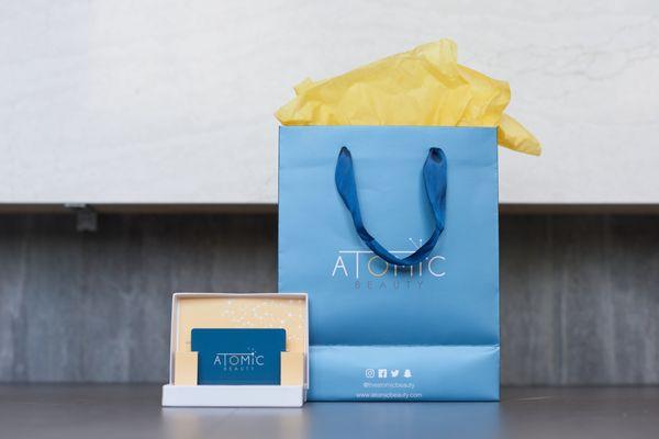 Gift Cards available at Atomic Beauty