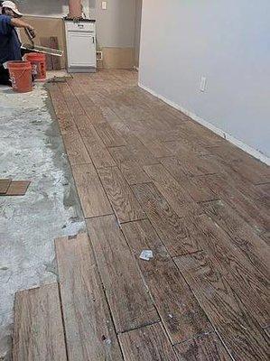 Tile flooring installation