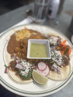 Barbacoa street tacos