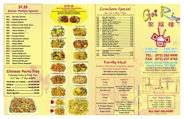 Got Rice Menu Cover Page