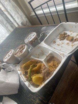 Street taco plate with beans and rice  Street Tacos Platillos