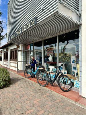 We parked our eBikes our front !