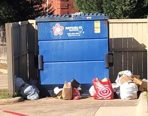 Dumpsters left overflowing for days...