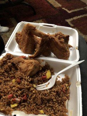 Pork fried rice & chicken wings