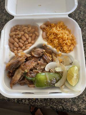 Carnitas plate.