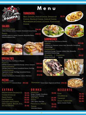 Pampa Express Menu