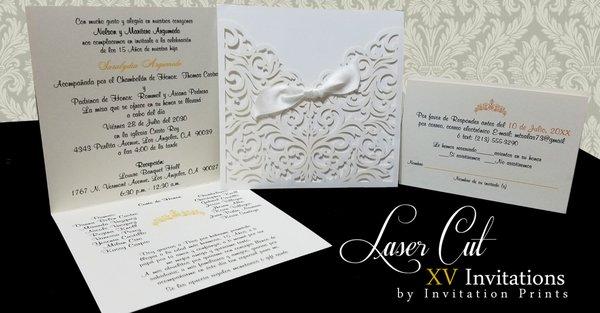 XV Laser cut invite cards